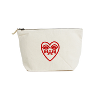 Crying Heart Embroidered Zip Pouch Bag