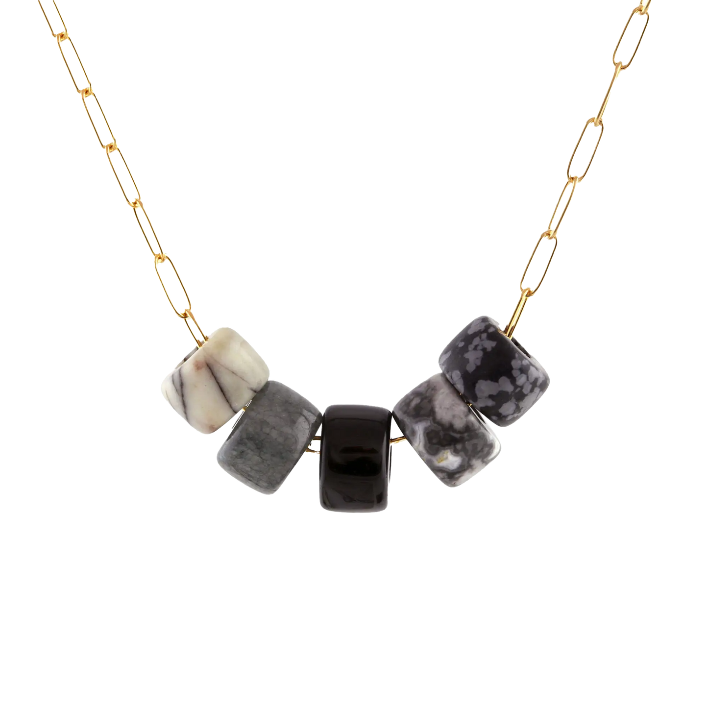 Miramar Gemstone Necklace in Black Sands