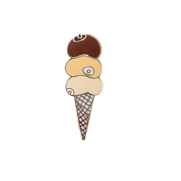 Ice Cream Boob Cone Pin