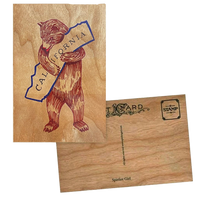 Cali Bear Wooden PostCard