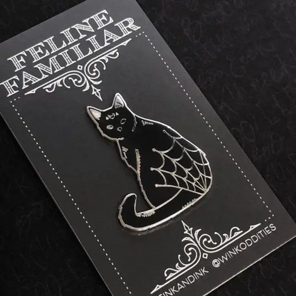 Spooky Black Cat Pin
