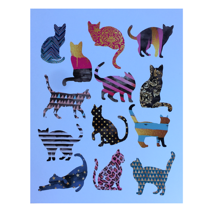 Cat Silhouettes Print