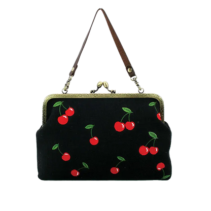 Cherry Kisslock Purse