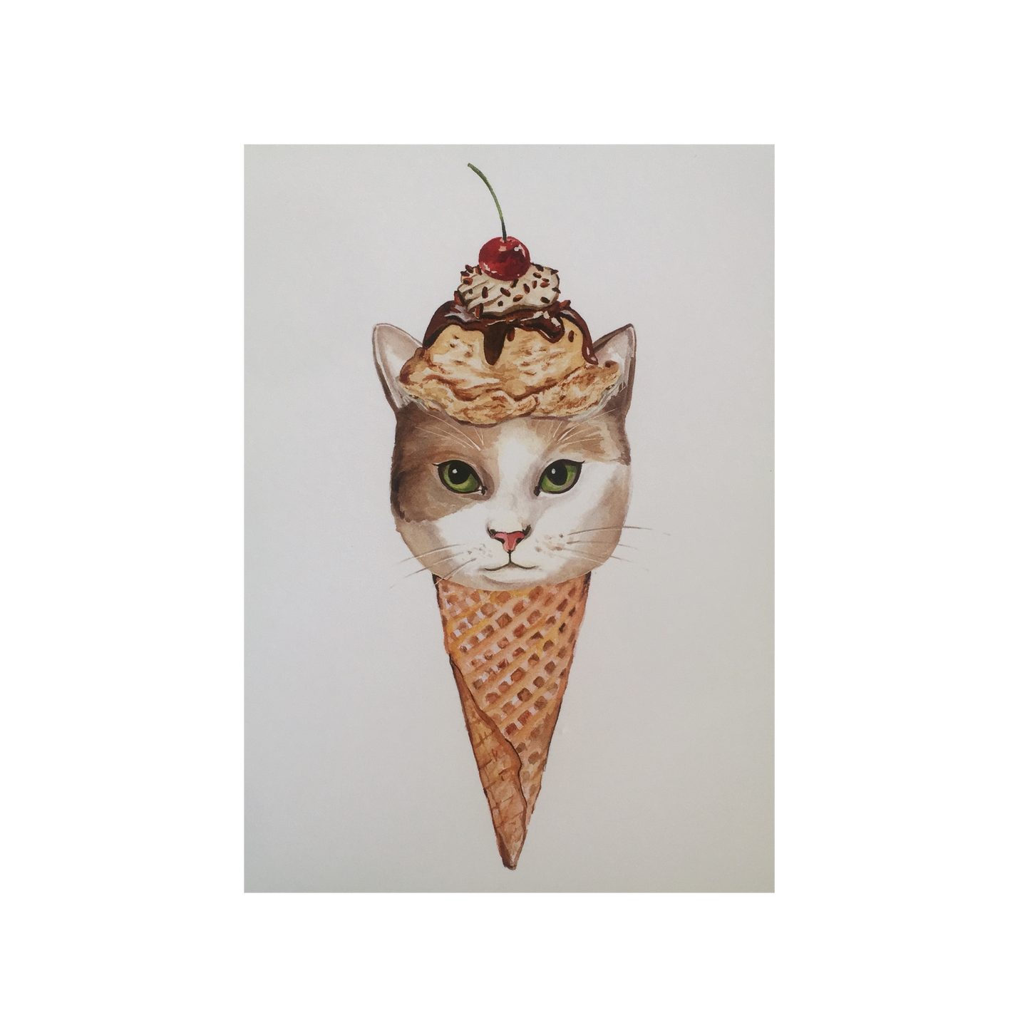 Ice Cream Cat No. 1 Art Print