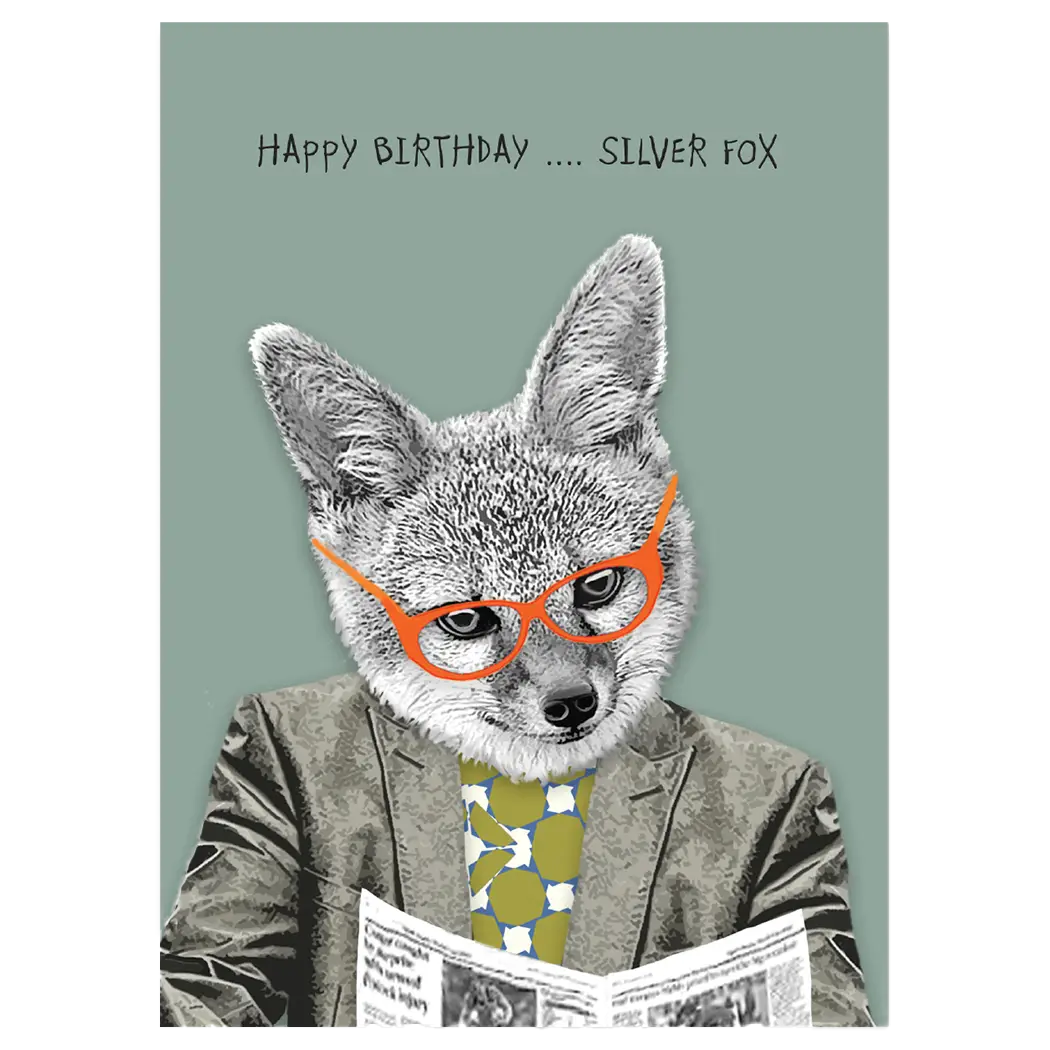 Happy Birthday Silver Fox Card