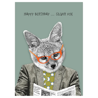 Happy Birthday Silver Fox Card