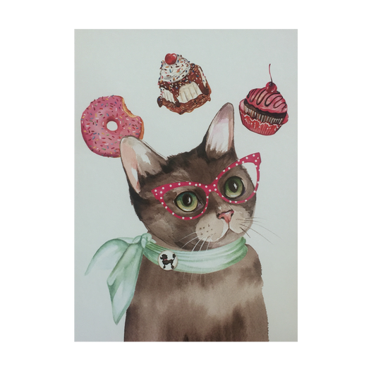 Dessert Kitty Art Print