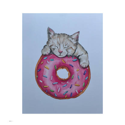 Donut Cat Print