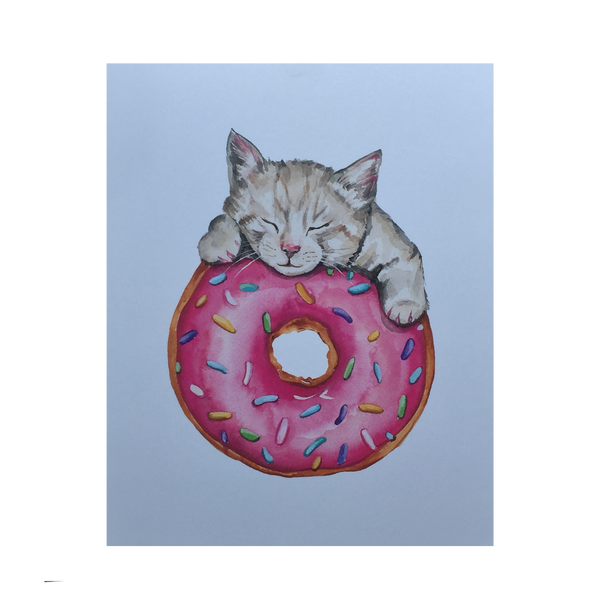 Donut Cat Print