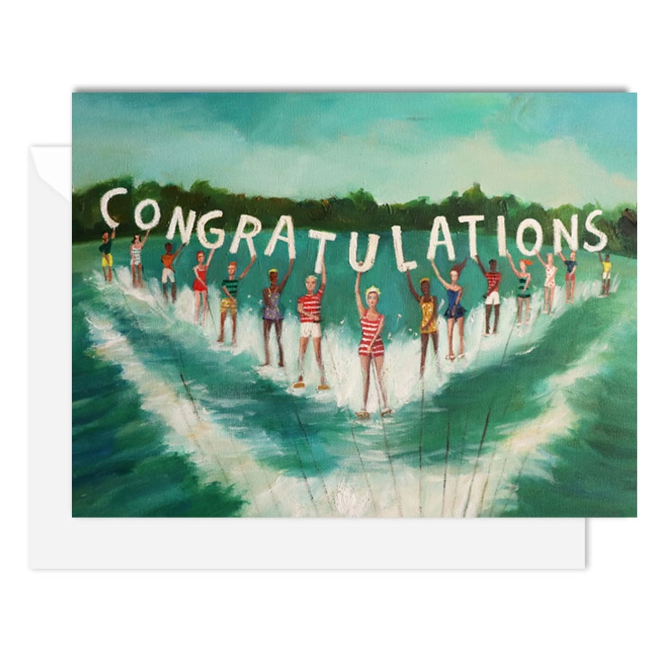 Water Skiers Congratulations Card