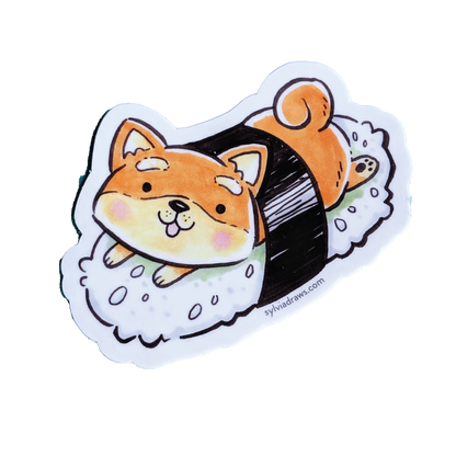 Shiba Inu Sushi Sticker