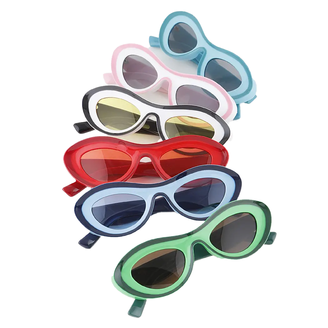 Two Toned Opaque Almond Sunglasses