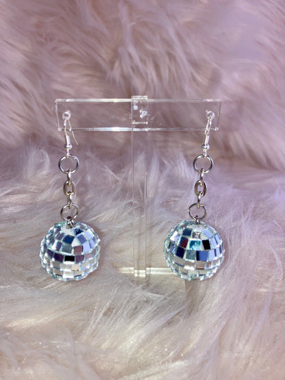 Disco Ball Earrings 1"