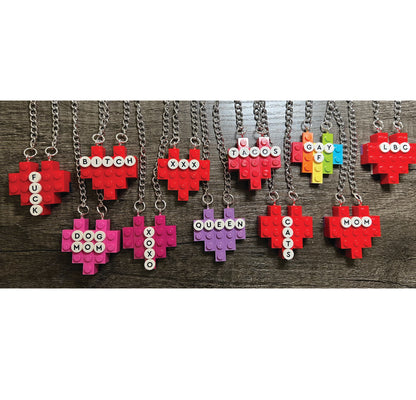 Miss Brix Heart Necklaces With Wording