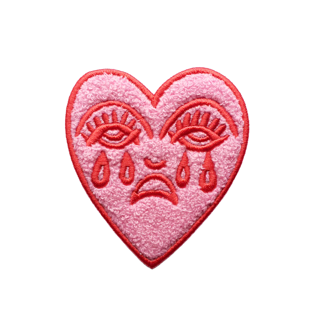 Crying Heart Tattoo Chenille Embroidered Patch