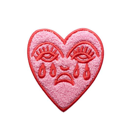 Crying Heart Tattoo Chenille Embroidered Patch