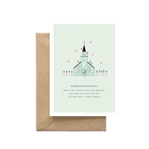 Here's the Church, Here's the Steeple... Wedding Card
