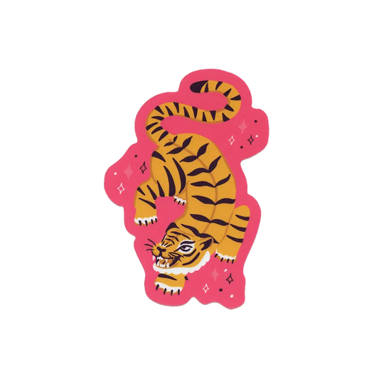 Sassy Tiger Pink Sticker