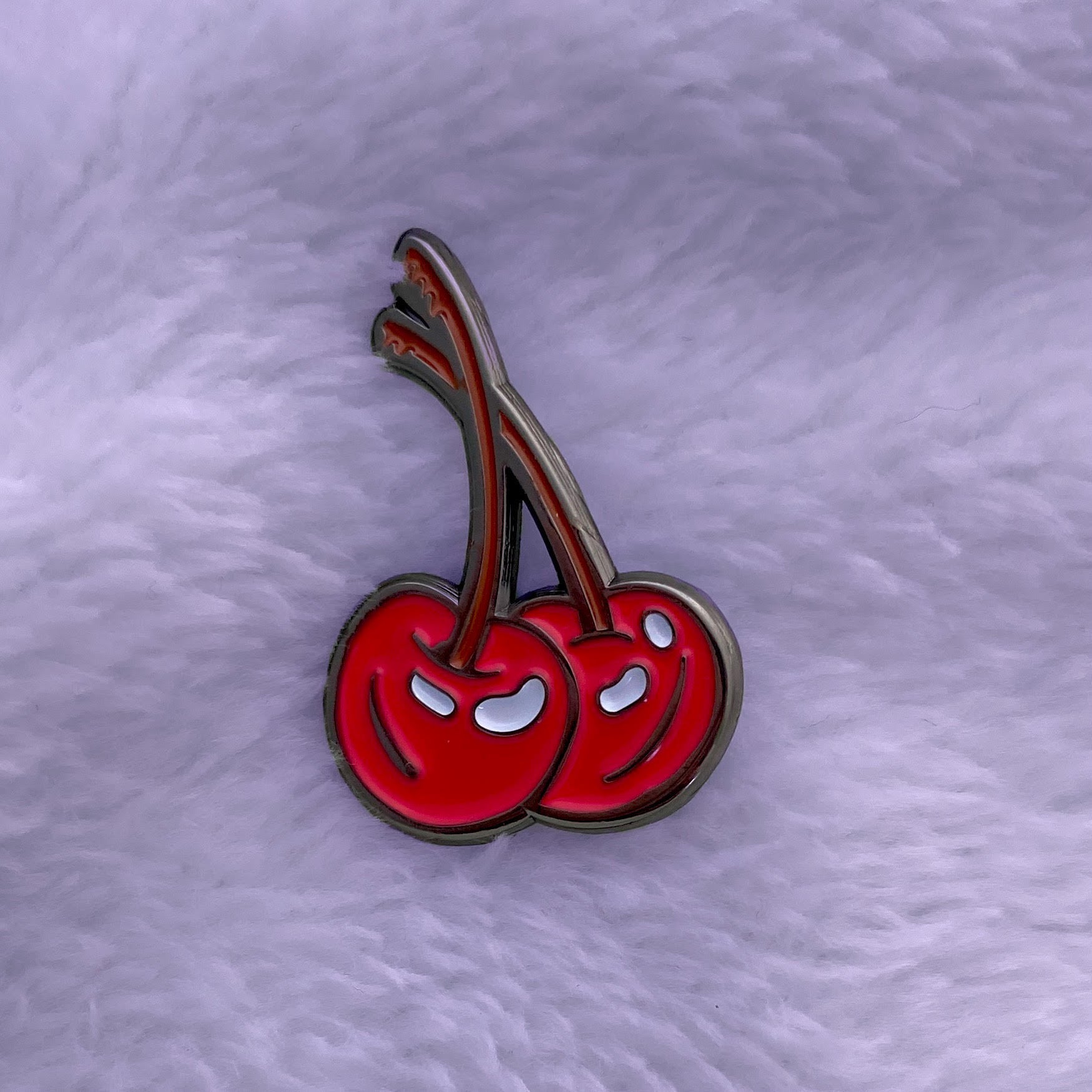 Cherry bomb enamel pin