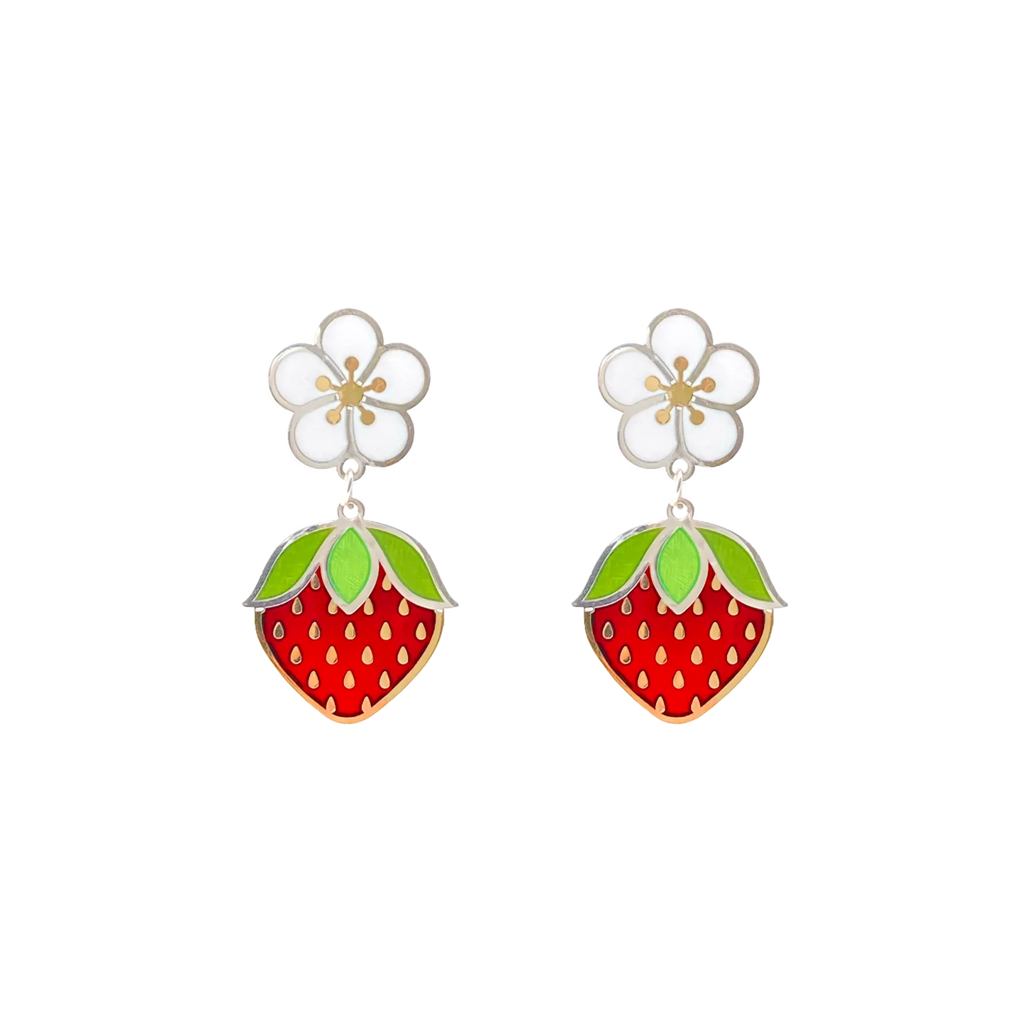 Wild Strawberry Dangle Earrings