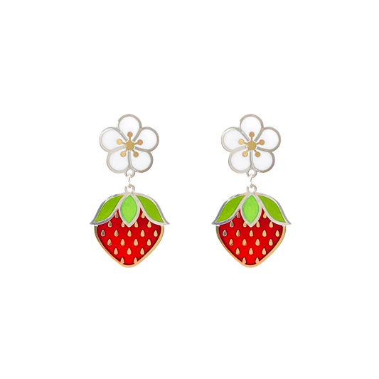 Wild Strawberry Dangle Earrings